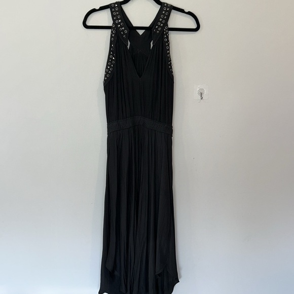 Ramy Brook Autumn Studded Cross Neck Dress Black - Picture 7 of 9